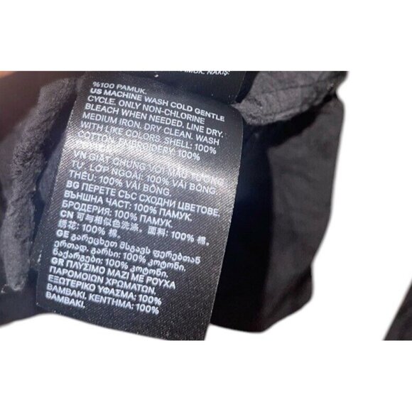 H&M Women's Size 4 Black Long Sleeve Eyelet Cutout Button Up Blouse - Picture 11 of 11